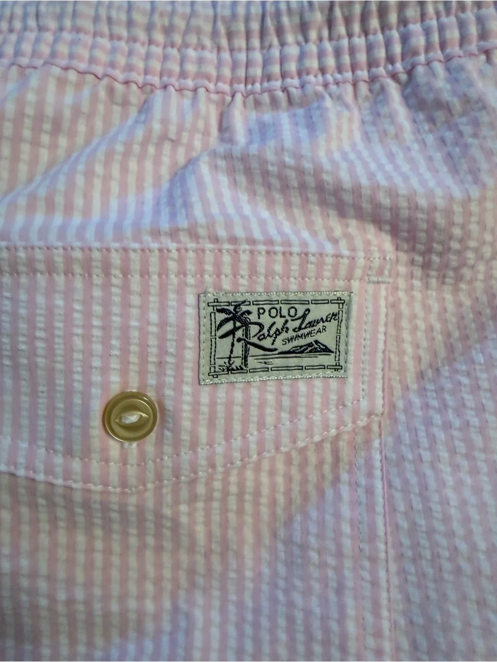 POLO RALPH LAUREN Swim Trunks Size 2XB NWOTTraveler Short Pink Stripe Seersucker